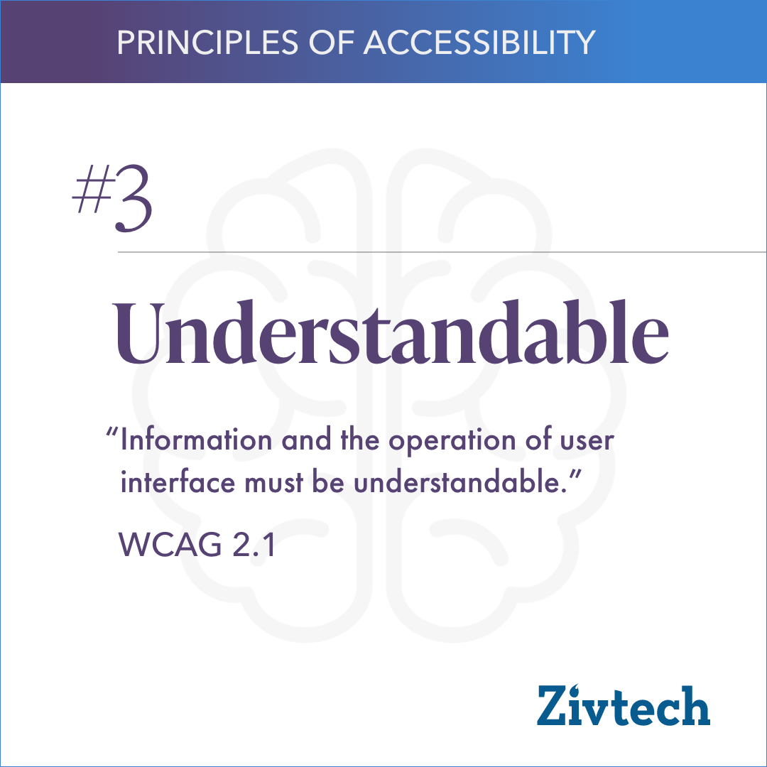 Principle of Accessibility #3 Understandable
